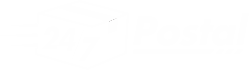 247 Postal Logo in white
